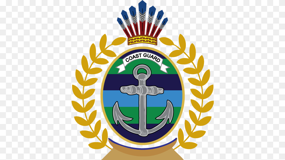 Gdf Coast Guard Emblem Laurel Wreath, Electronics, Hardware, Symbol, Hook Free Transparent Png