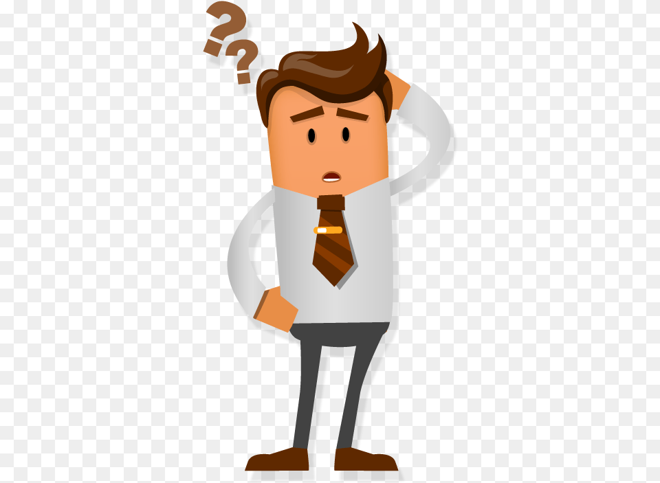Gdpr And Email Marketing Confused Man Cartoon, Accessories, Formal Wear, Necktie, Tie Png Image