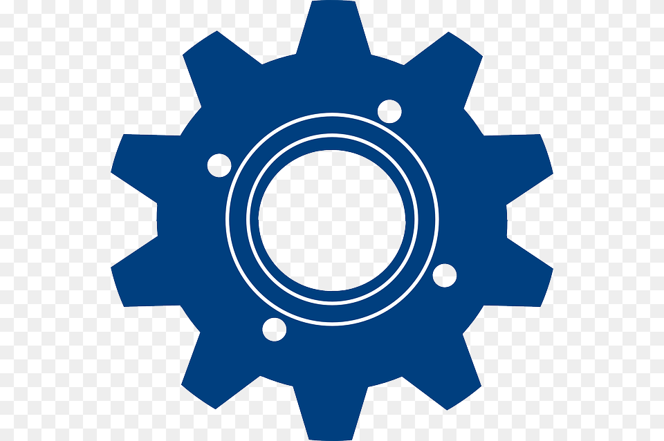 Gear Blue Clip Art At Clker Gear Black And White Clipart, Machine Free Png