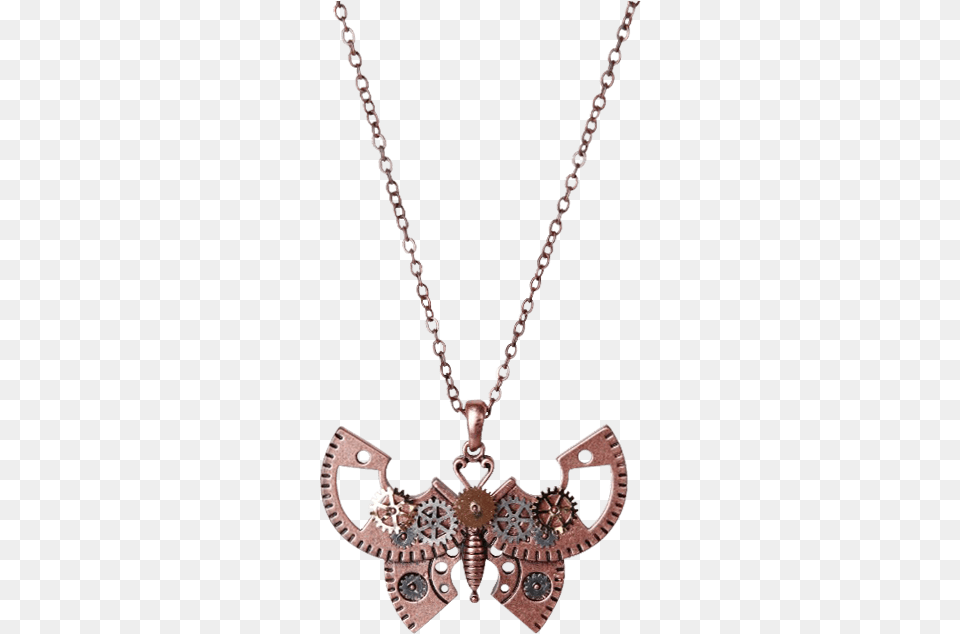 Gear Butterfly Necklace Locket, Accessories, Jewelry, Pendant, Diamond Png