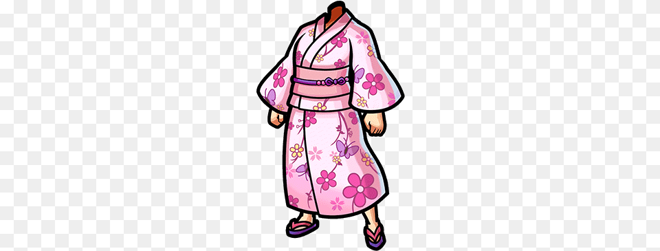 Gear Cherry Blossom Yukata Render Unison League Kimono, Adult, Robe, Person, Gown Png