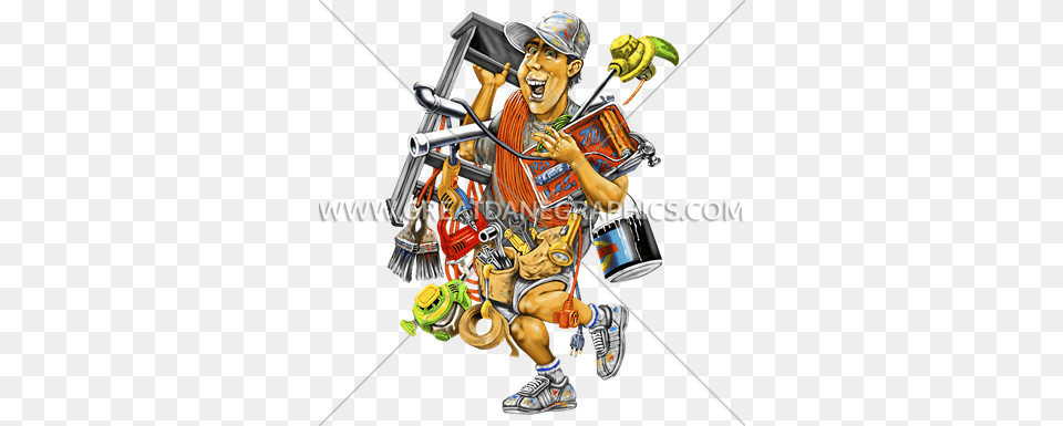 Gear Up Handyman Production Ready Artwork For T Shirt Printing, People, Person, Adult, Male Free Png