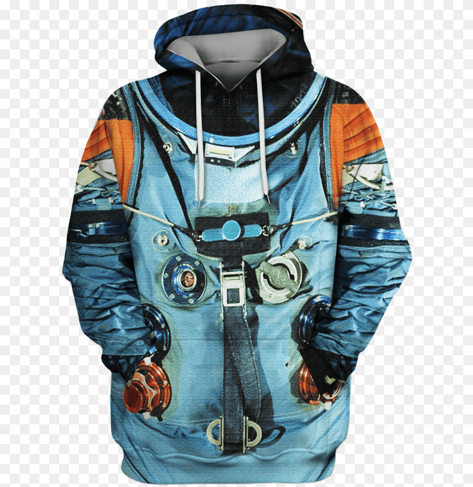 Gearhuman 3d Astronaut Suit Custom T Shirt 3d Armstrong Space Suit Hoodie, Clothing, Coat, Knitwear, Sweater Free Png Download