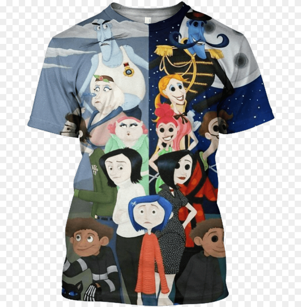 Gearhuman 3d Coraline And The Secret World Hoodies Coraline Sew Buttons On Her Eyes Fanfiction, T-shirt, Shirt, Clothing, Person Free Png