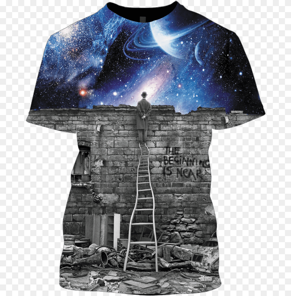 Gearhuman 3d Man Looking Out Galaxy Custom T Shirt Energy Of The Mind Is The Essence, T-shirt, Brick, Clothing, Person Png Image