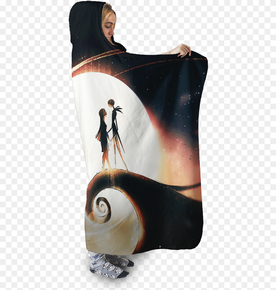 Gearhuman 3d Nightmare Before Christmas Jack And Sally Blanket, Adult, Person, Woman, Female Free Transparent Png