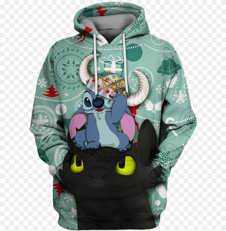 Gearhuman 3d Stitch And Toothless In Christmas Tshirt Lion King Hoodie, Sweatshirt, Sweater, Knitwear, Clothing Free Png Download