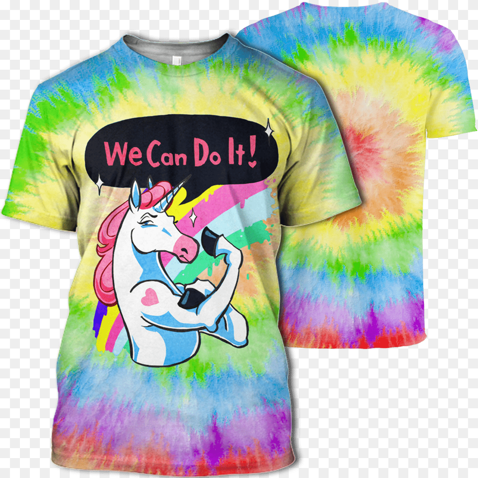 Gearhuman 3d We Can Do It Unicorn Ziphoodies Unicorn Background Memes, Clothing, Dye, T-shirt, Shirt Png Image