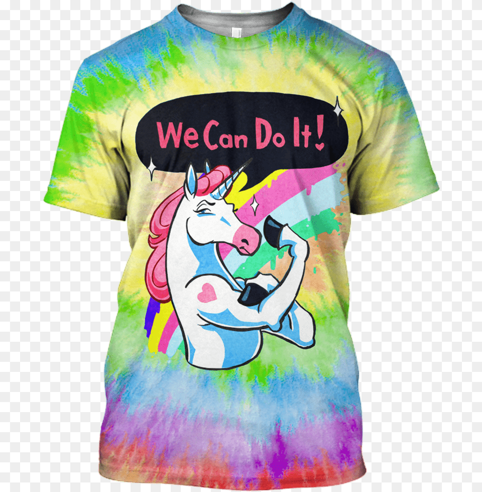 Gearhuman 3d We Can Do It Unicorn Ziphoodies We Can Do It Unicorn, Clothing, T-shirt, Shirt, Person Free Png