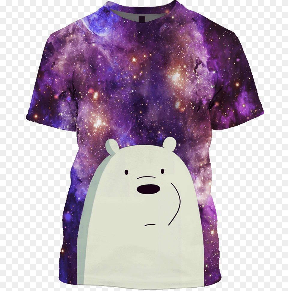Gearhuman 3d White Bear Outerspace Custom T Shirt Milky Way, Clothing, T-shirt, Adult, Male Png