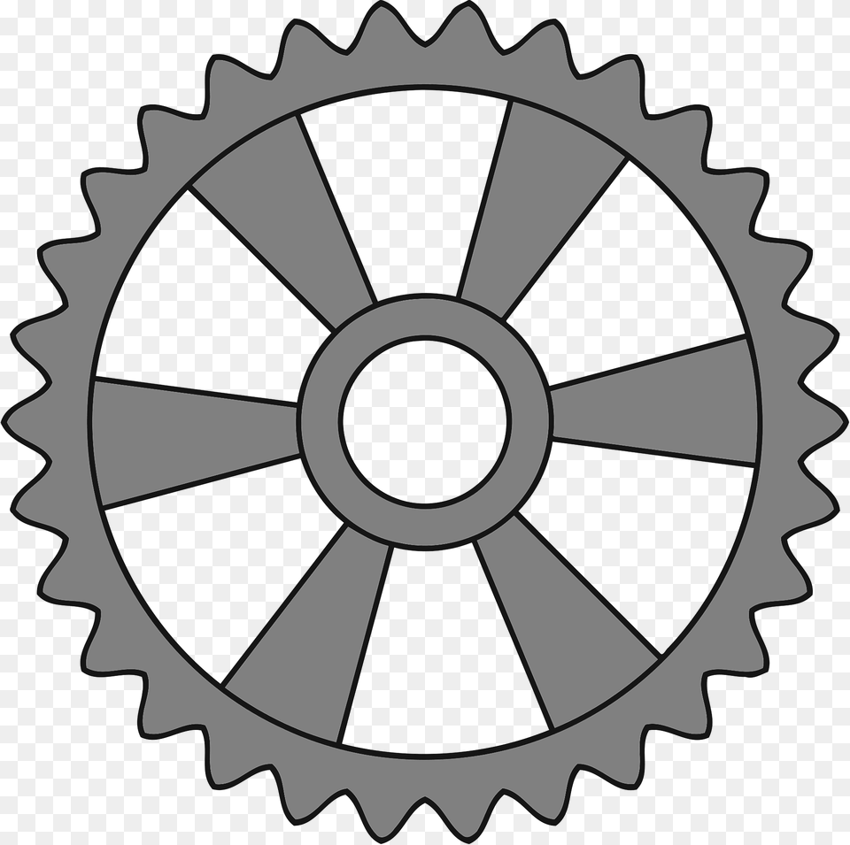 Gears Center Angled Spokes Teeth 30 Clipart, Machine, Wheel, Gear, Ammunition Png Image