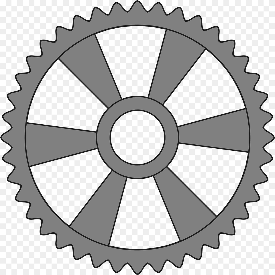 Gears Center Angled Spokes Teeth 40 Clipart, Machine, Wheel, Ammunition, Grenade Png Image