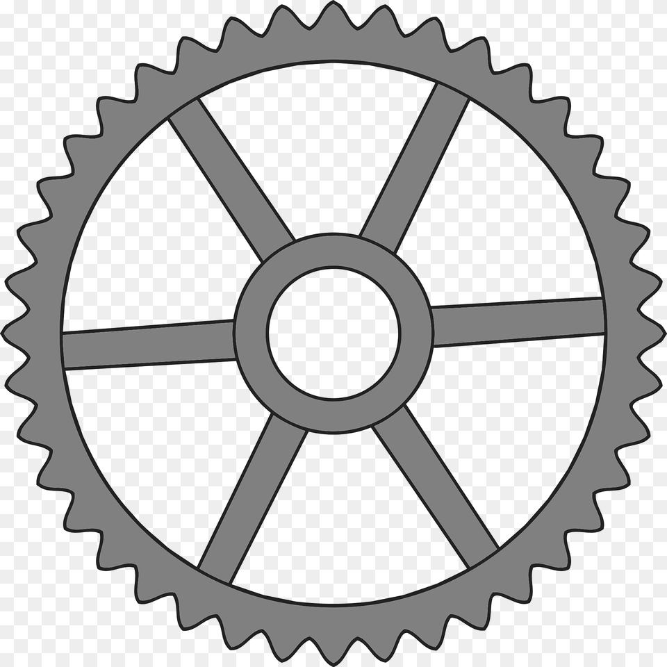 Gears Center Narrow Spokes Teeth 40 Clipart, Machine, Gear, Wheel, Ammunition Free Png Download