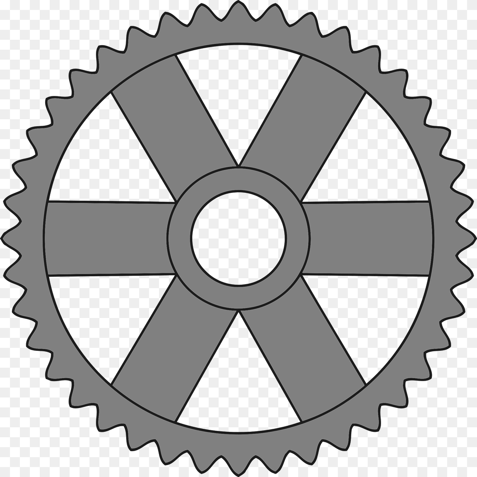 Gears Center Wide Spokes Teeth 40 Clipart, Machine, Ammunition, Grenade, Weapon Png Image