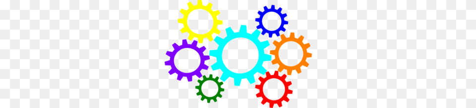Gears Colorful Clip Art, Machine, Gear, Person Free Png