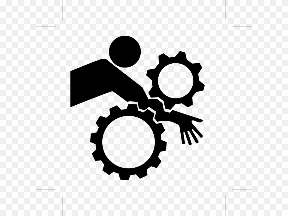 Gears Injury Warning Attention Black Sign Symbol Inclusive Leadership, Gray Png