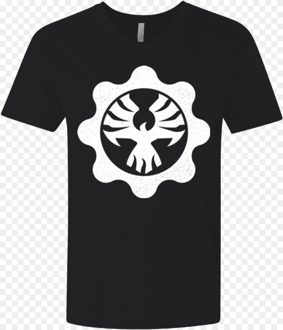Gears Of War 4 Cog Emblem Men39s Premium V Neck Camisas De Rick And Morty, Clothing, T-shirt, Logo, Symbol Png Image