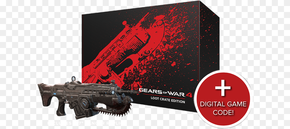 Gears Of War 4 Loot Crate Includes A Replica Lancer Gears Of War, Firearm, Weapon, Gun, Rifle Free Transparent Png