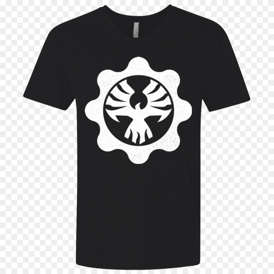 Gears Of War Cog Emblem Mens Premium V Neck Pop Up Tee, Clothing, T-shirt, Logo, Symbol Free Transparent Png