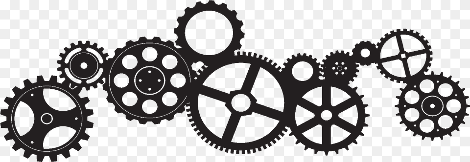 Gears On A Wall Transparent Background Steampunk Gears, Machine, Gear, Wheel Png