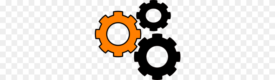 Gears Orange Clip Art, Machine, Gear Free Png