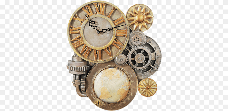 Gears Steampunk Ladyskye Art Ftestickers Clock Steampunk, Bronze, Device, Grass, Lawn Free Png Download