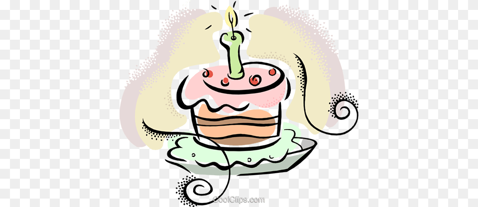 Geburtstagstorte Clipart Birthday Cake With One Candle, Birthday Cake, Cream, Dessert, Food Png Image