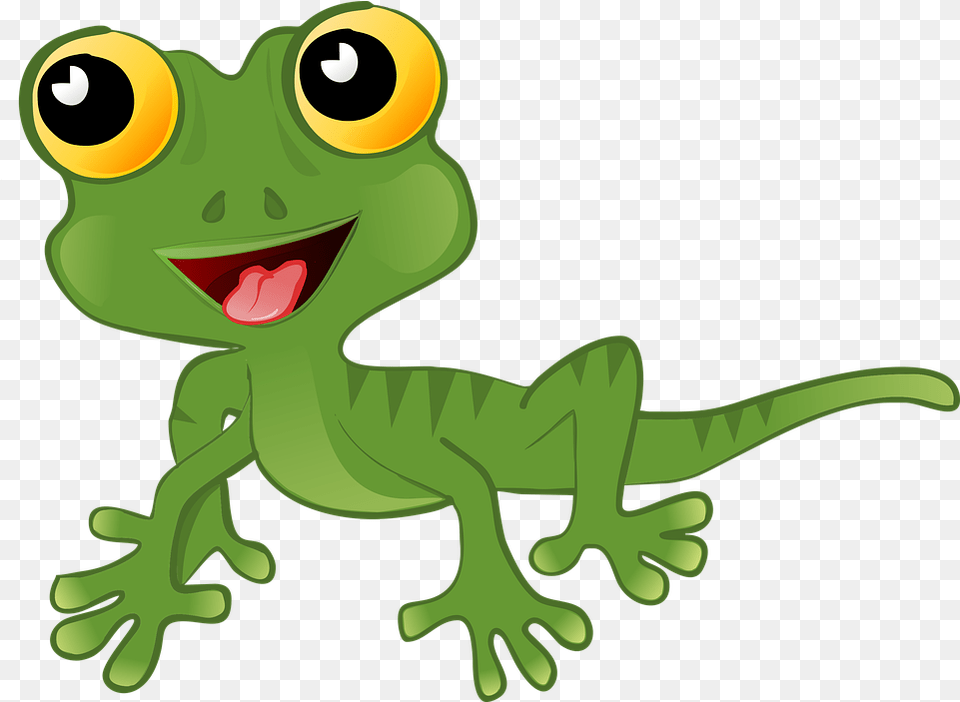 Gecko Friendly Lizard Gecko Cartoon, Animal, Reptile, Green Lizard, Dinosaur Png Image