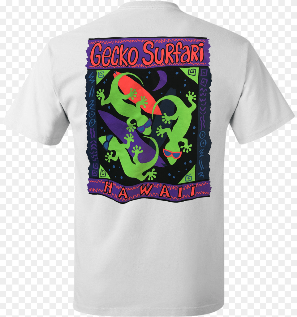 Gecko Surfari Active Shirt, Clothing, T-shirt Png