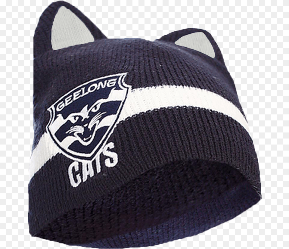 Geelong Cats Ear Beanie Beanie, Cap, Clothing, Hat, Baseball Cap Free Png