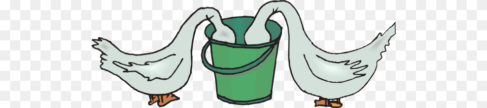 Geese Eating From A Bucket Clipart For Web Png