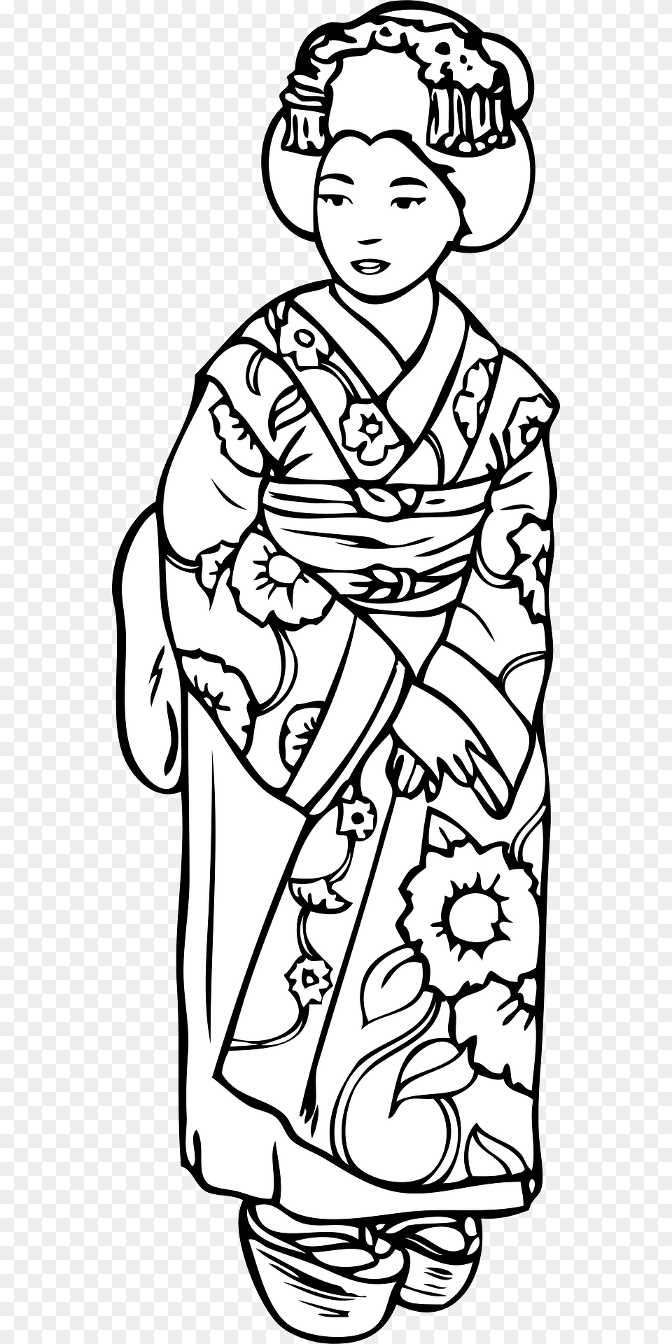 Geisha Clipart, Clothing, Gown, Formal Wear, Fashion Png Image