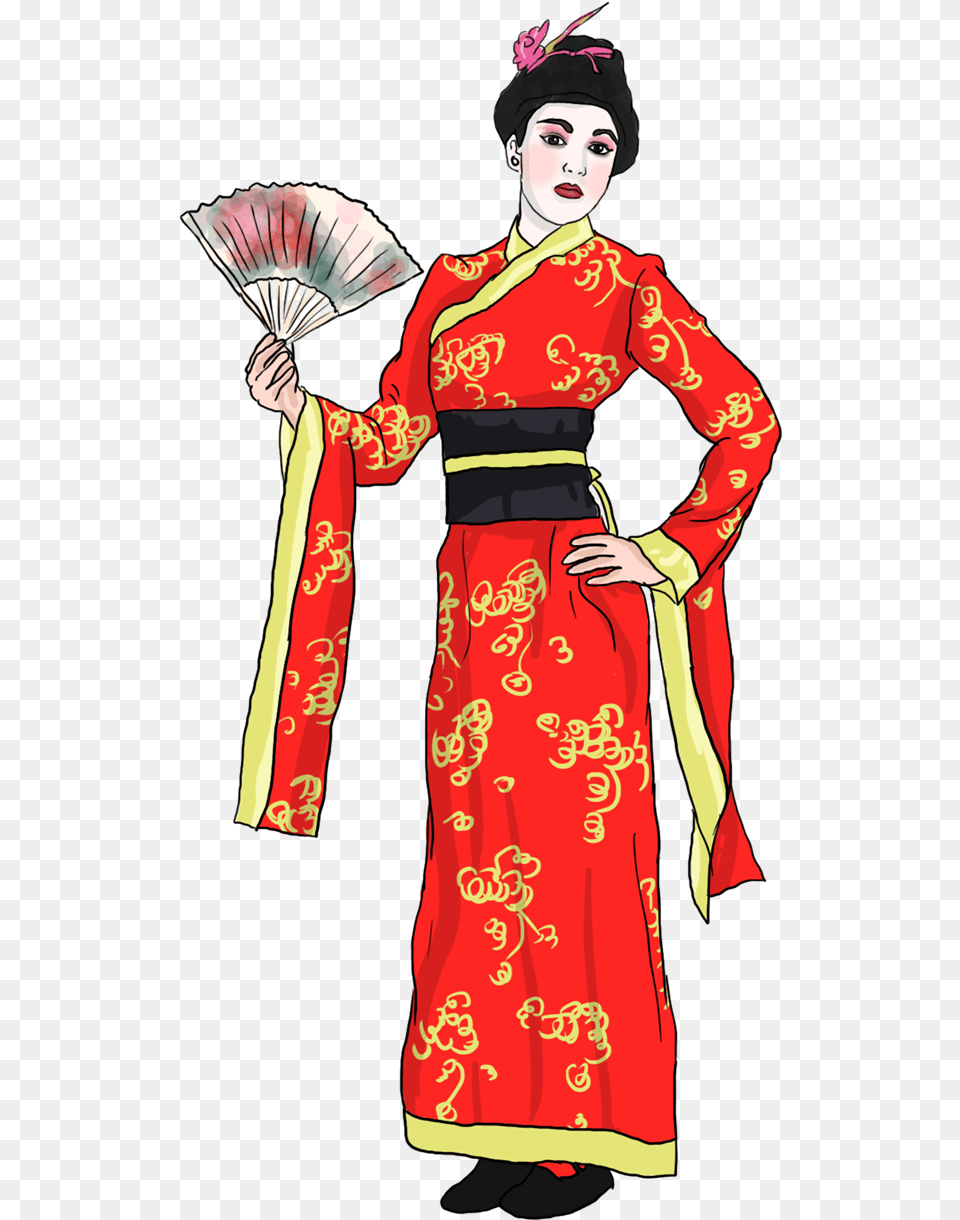 Geisha Costume, Gown, Person, Formal Wear, Robe Free Transparent Png