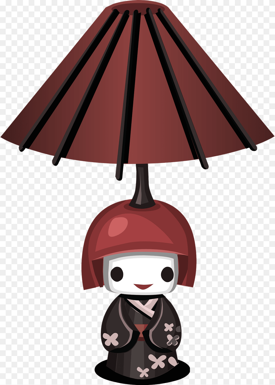 Geisha Doll Table Lamp Clipart, Table Lamp, Lampshade, Face, Head Free Transparent Png