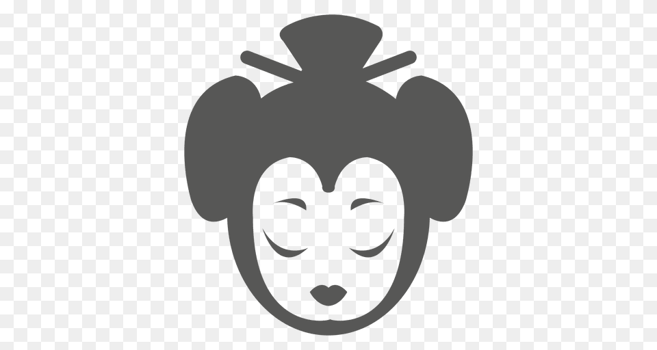 Geisha Face Icon Silhouette, Green, Baby, Person, Head Free Png Download