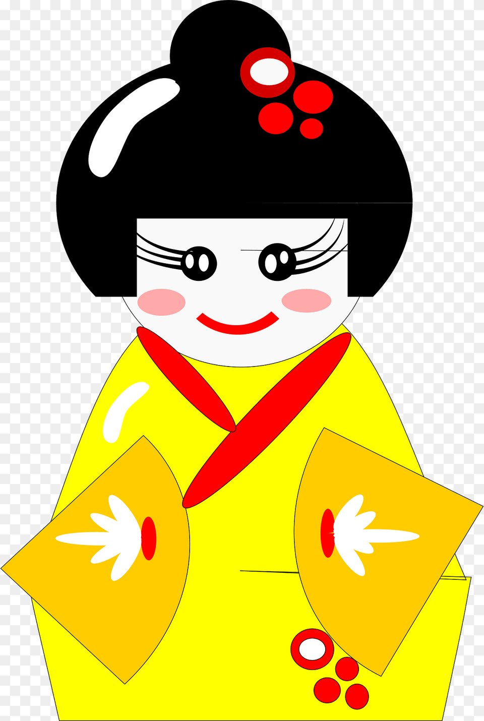 Geisha In A Yellow Dress Clipart, Formal Wear, Clothing, Fashion, Gown Png