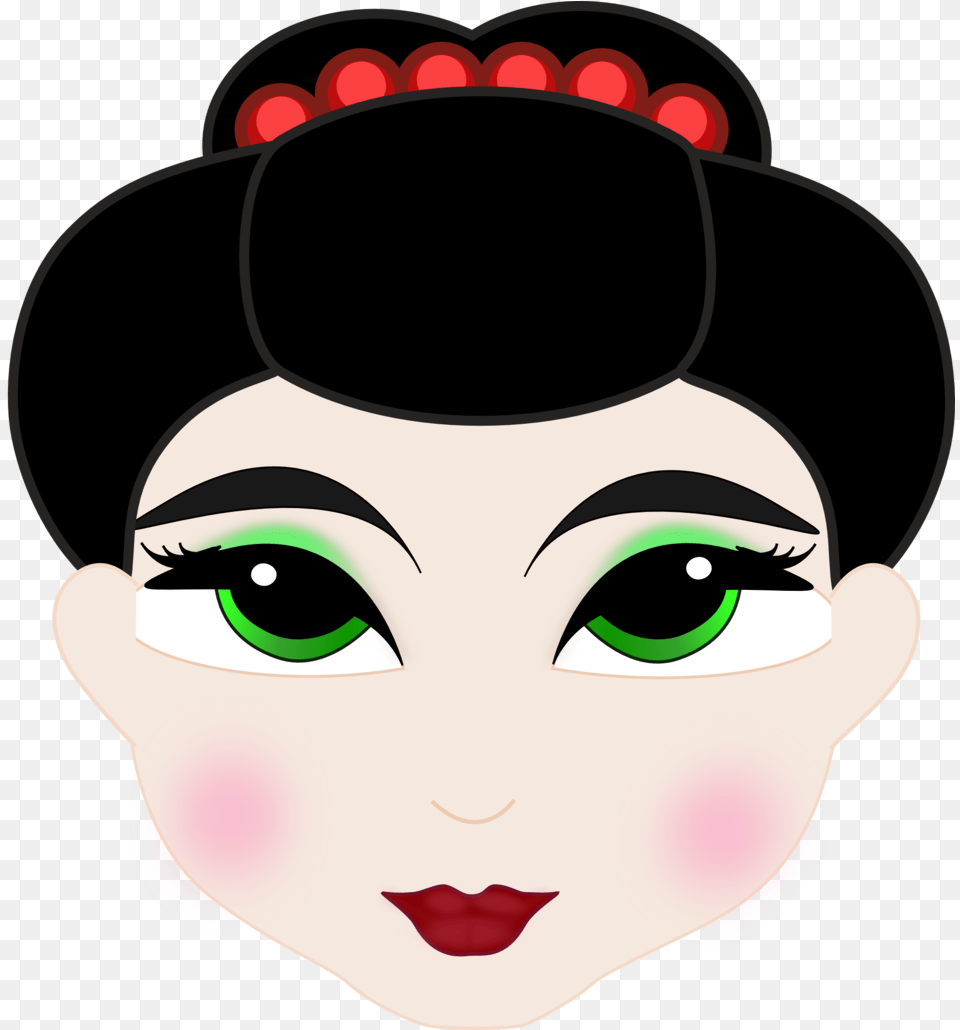 Geisha Japanese Anime Chinese Woman Face Cartoon, Baby, Head, Person, Photography Free Png