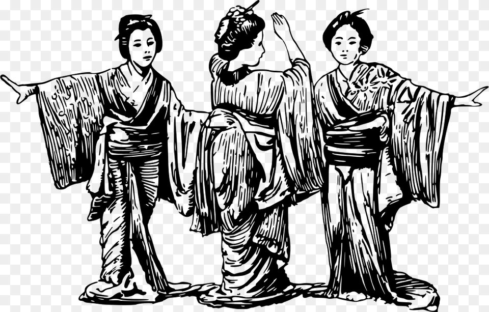 Geisha Japanese Geisha, Gray Png