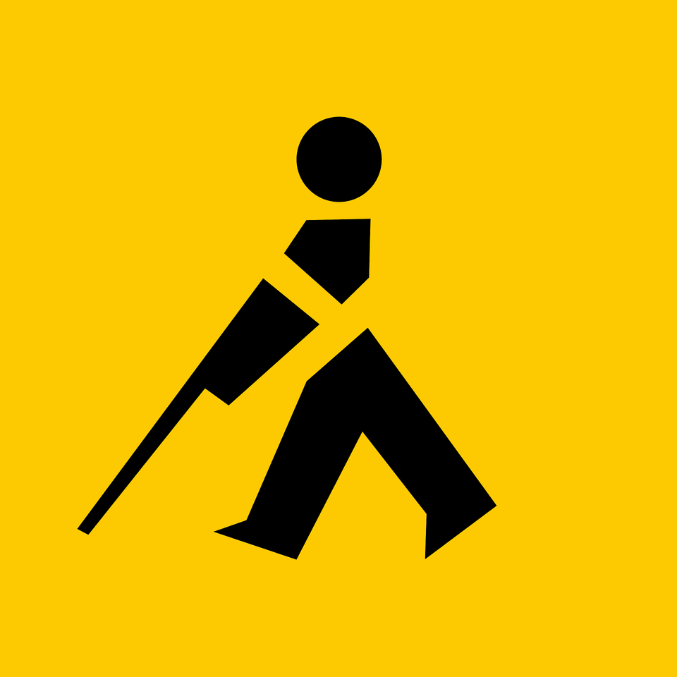 Gelbe Armbinden Fr Blinde Und Sehbehinderte Menschen Clipart, Person, Walking Free Png Download