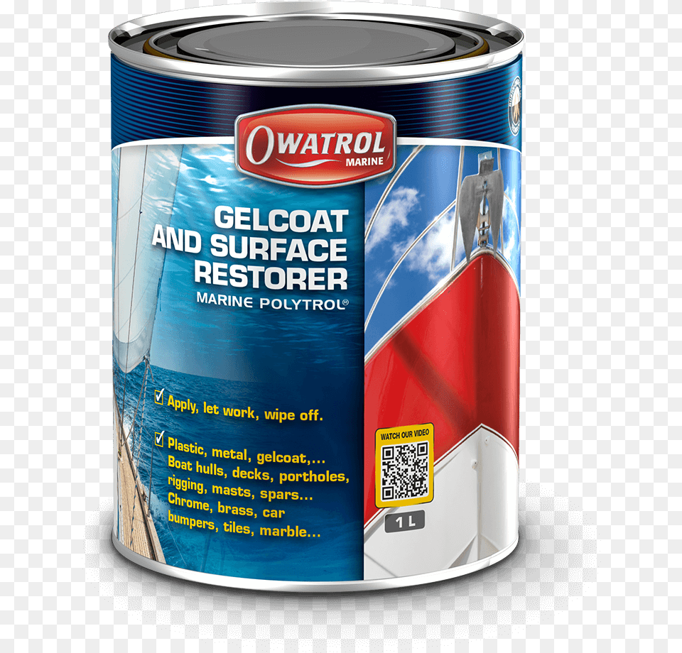 Gelcoat And Surface Restorer, Tin, Can, Qr Code, Paint Container Png