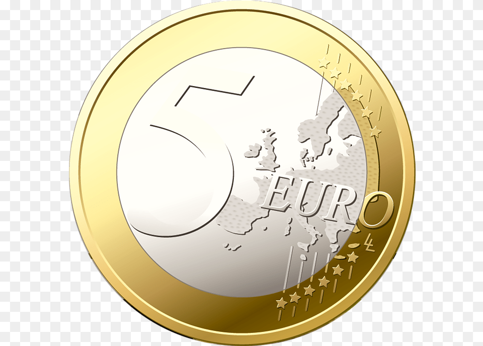 Geld Euro Transparent Geld Euro Moneta Italiana 5 Euro, Coin, Money, Gold, Disk Free Png Download