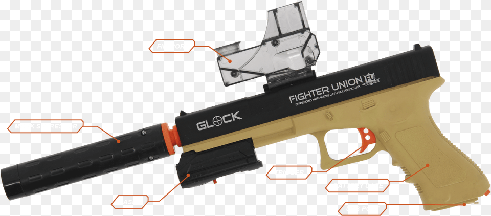 Gelsoft Glock Components Ranged Weapon, Firearm, Gun, Handgun, Rifle Free Transparent Png