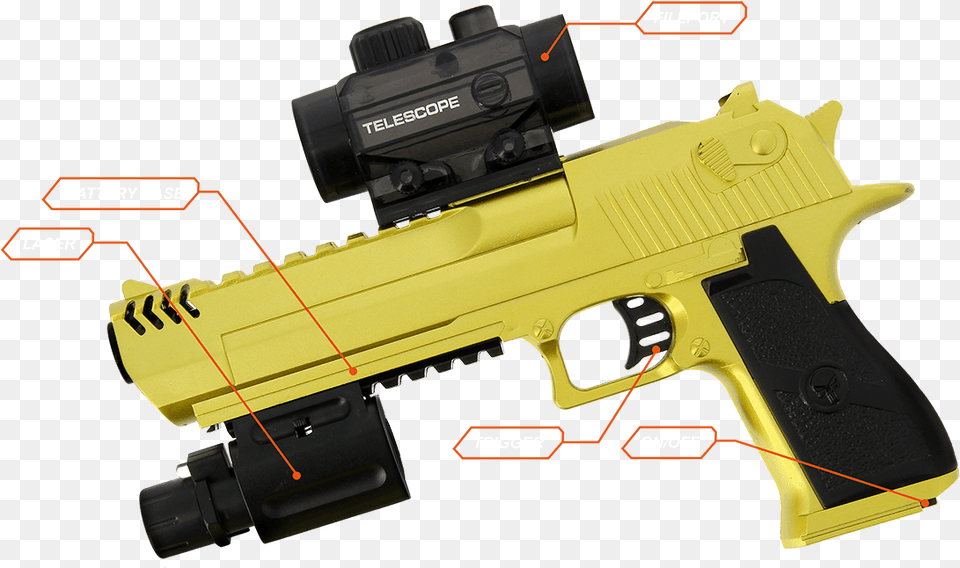 Gelsoft Golden Eagle Parts Uzy Gun Futurista, Firearm, Handgun, Weapon Free Png Download