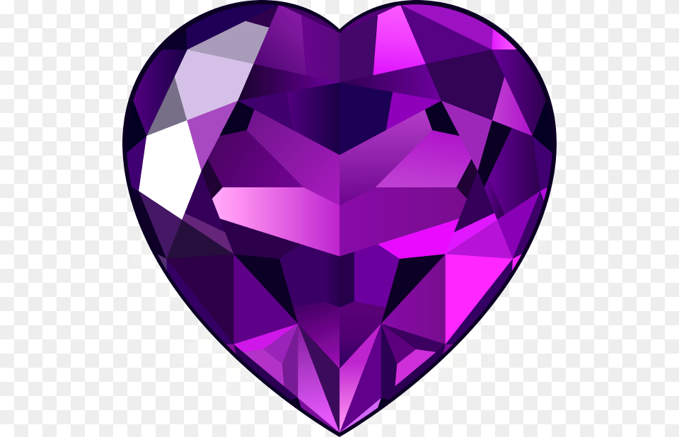 Gem Clipart Purple Purple Heart Gem, Accessories, Gemstone, Jewelry, Ornament Png Image