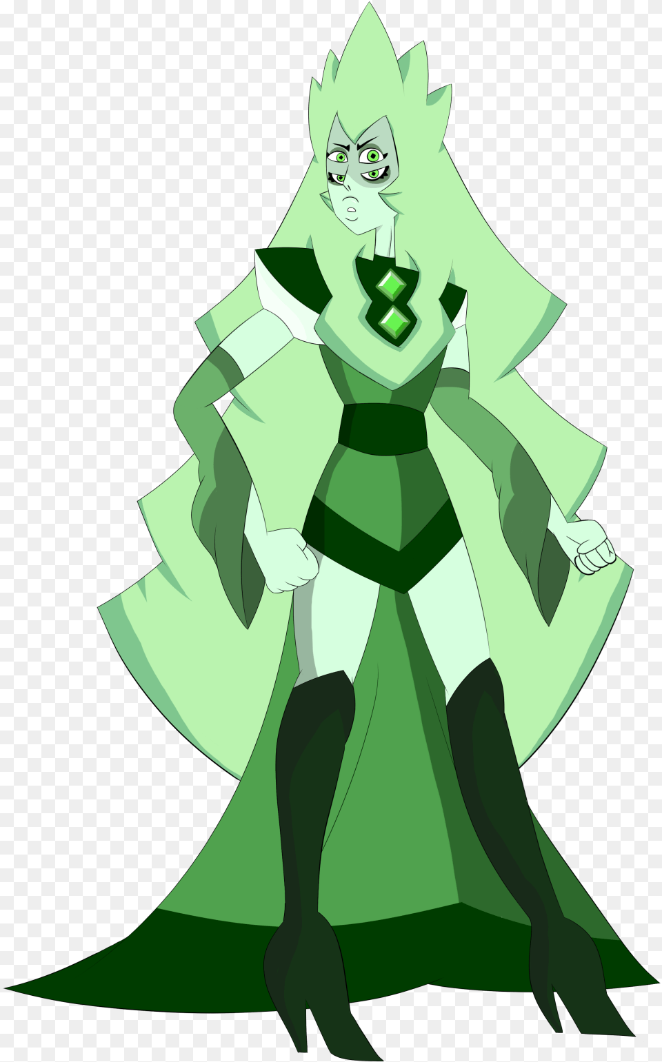 Gem Flow Green Diamond Green Diamond Is The Fusion Diamond Fusion Steven Universe, Adult, Person, Female, Elf Free Transparent Png