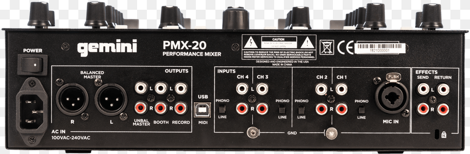 Gemini Pmx 20 Digital Dj Performance Mixer Gemini Pmx 20 Mixer, Amplifier, Electronics, Stereo, Camera Free Png Download