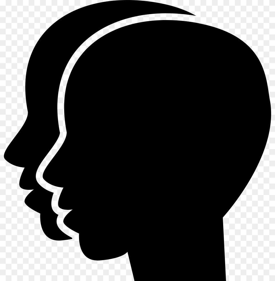 Gemini Two Twins Heads Symbol Comments, Silhouette, Stencil, Clothing, Hardhat Png