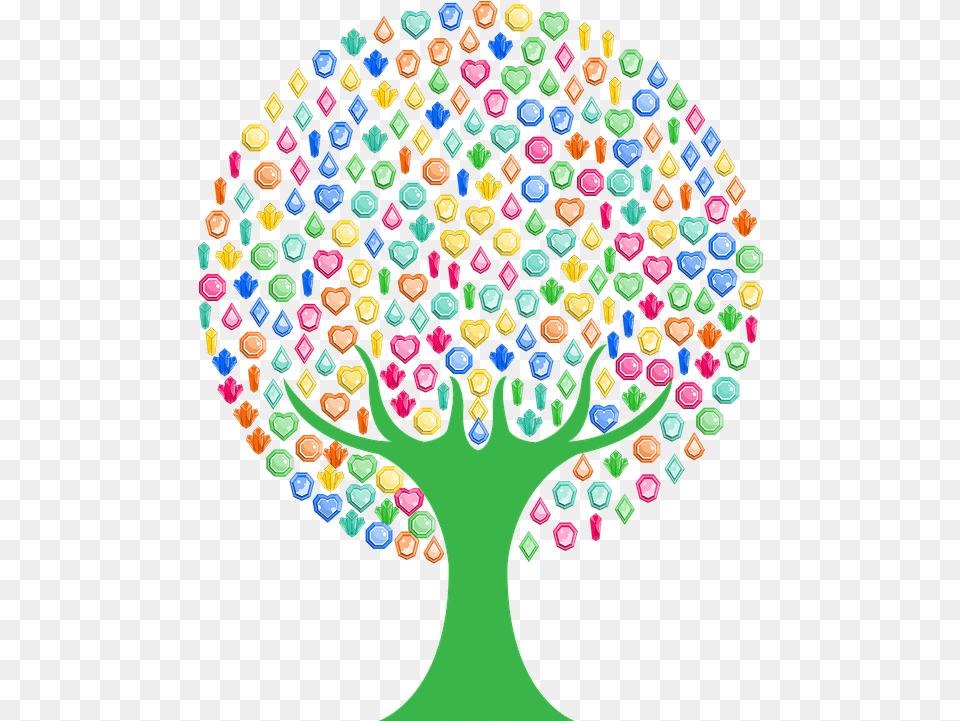 Gems Shiny Precious Stones Colorful Tree Clipart, Food, Sweets, Candy, Accessories Free Png