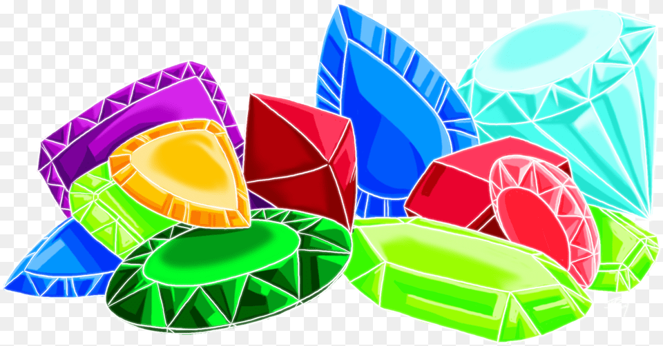 Gemstone Clipart Colorful Gem Gems Clipart, Art, Device, Grass, Lawn Free Png