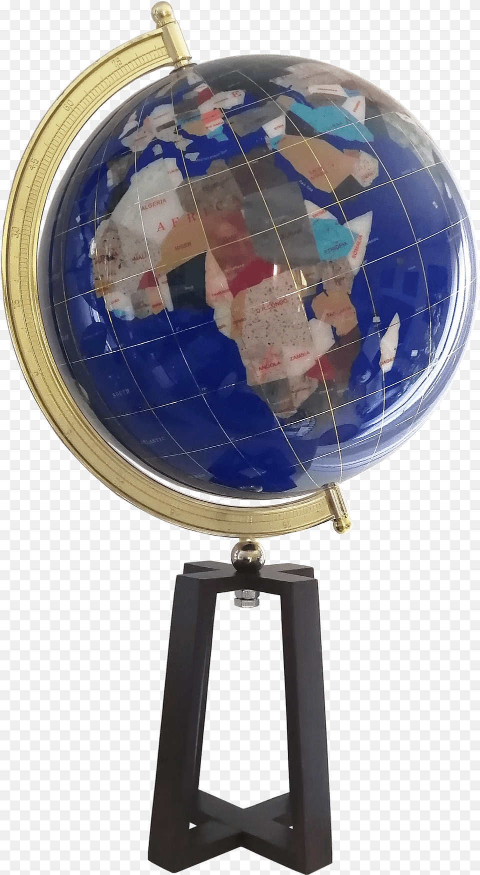 Gemstone Globe Tabletop 33 Cm Blue Cambridge Wooden Globe, Astronomy, Outer Space, Planet, Baby Png Image